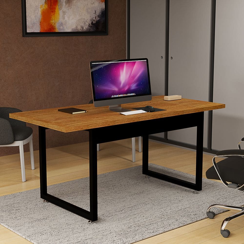 Mesa Para Home Office Resistente Em MDF E Ferro Escritório Quarto 160x80