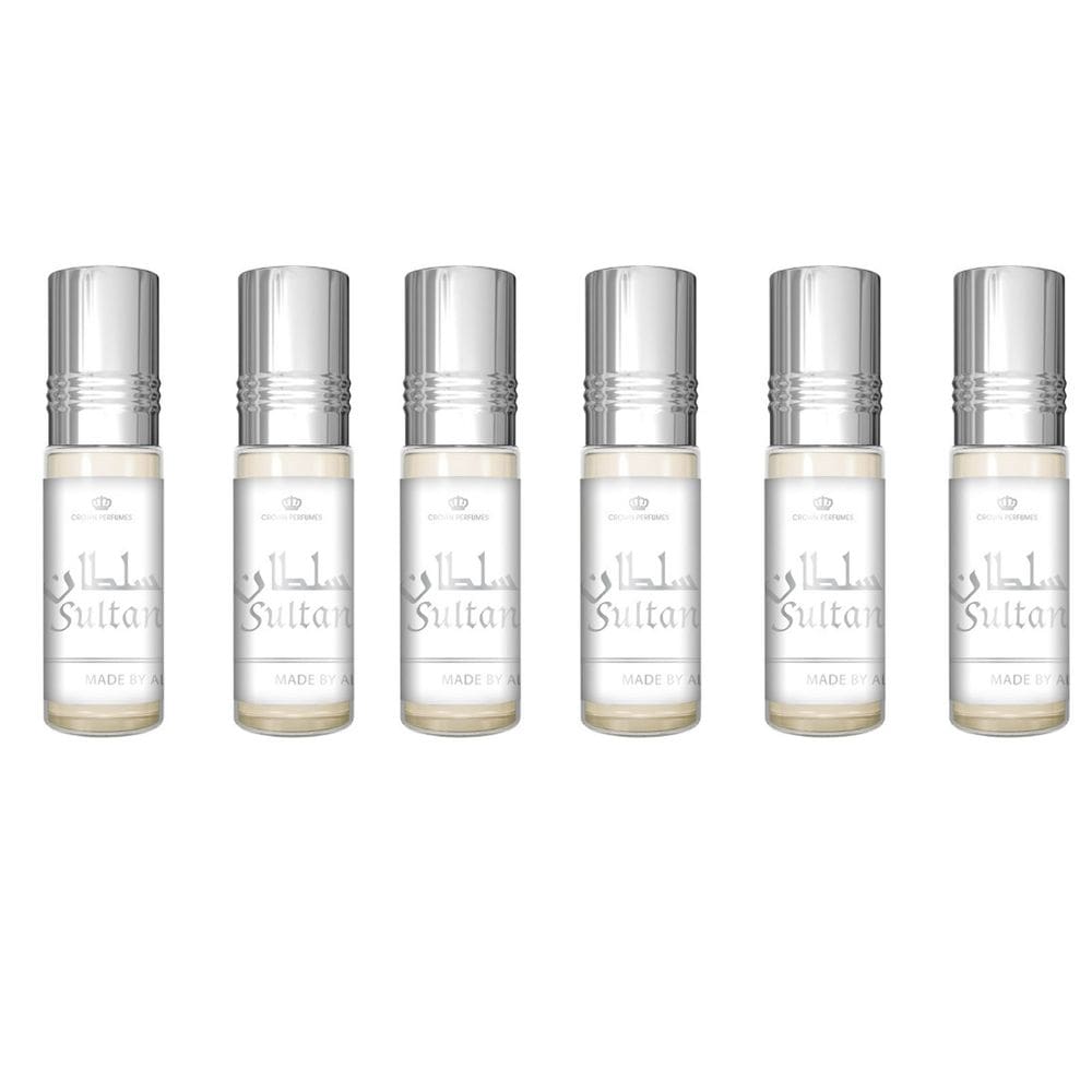 Óleo de perfume Al Rehab Sultan 6 x 6 ml Roll-on para homens e mulheres