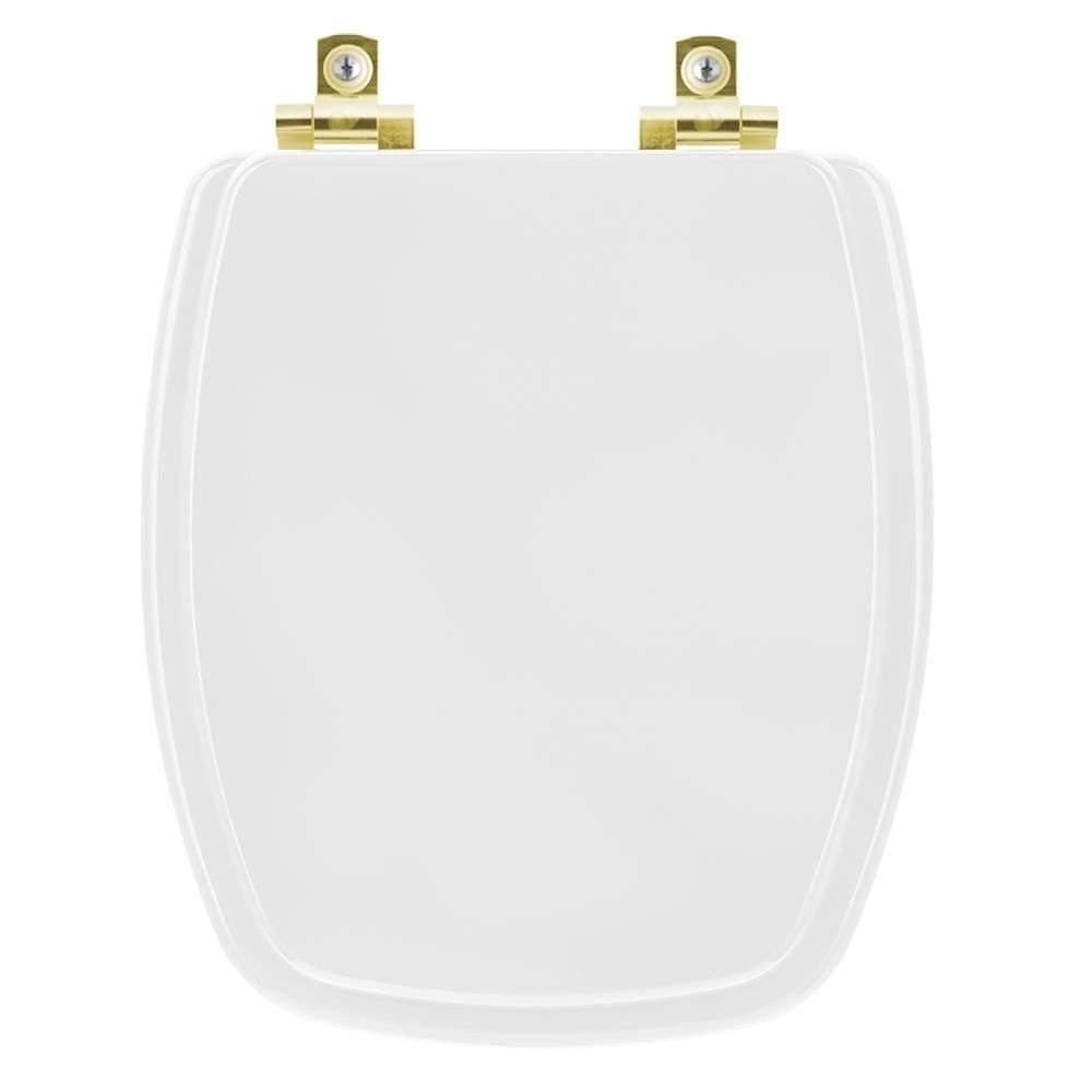 Assento Sanitário Com Fechamento Lento Stylus Branco Para Vaso Celite Com Ferragem Dourada