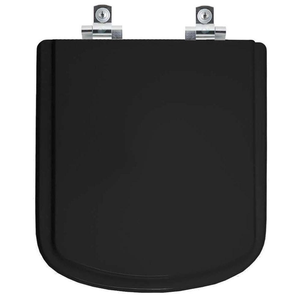 Assento Sanitário Soft Close Lirio Preto Para Vaso Fiori