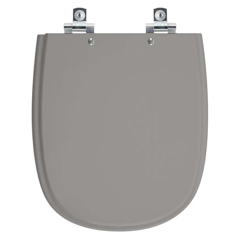 Assento Sanitário Soft Close Donna Cinza Escuro Para Vaso Santamarina