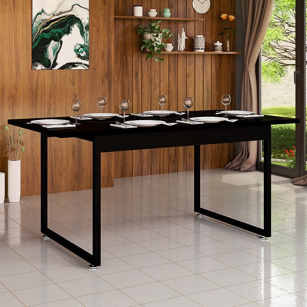 Mesa de Jantar Retangular 160x80 Para Sala De Jantar E Restaurante Com Tampo de Mdf