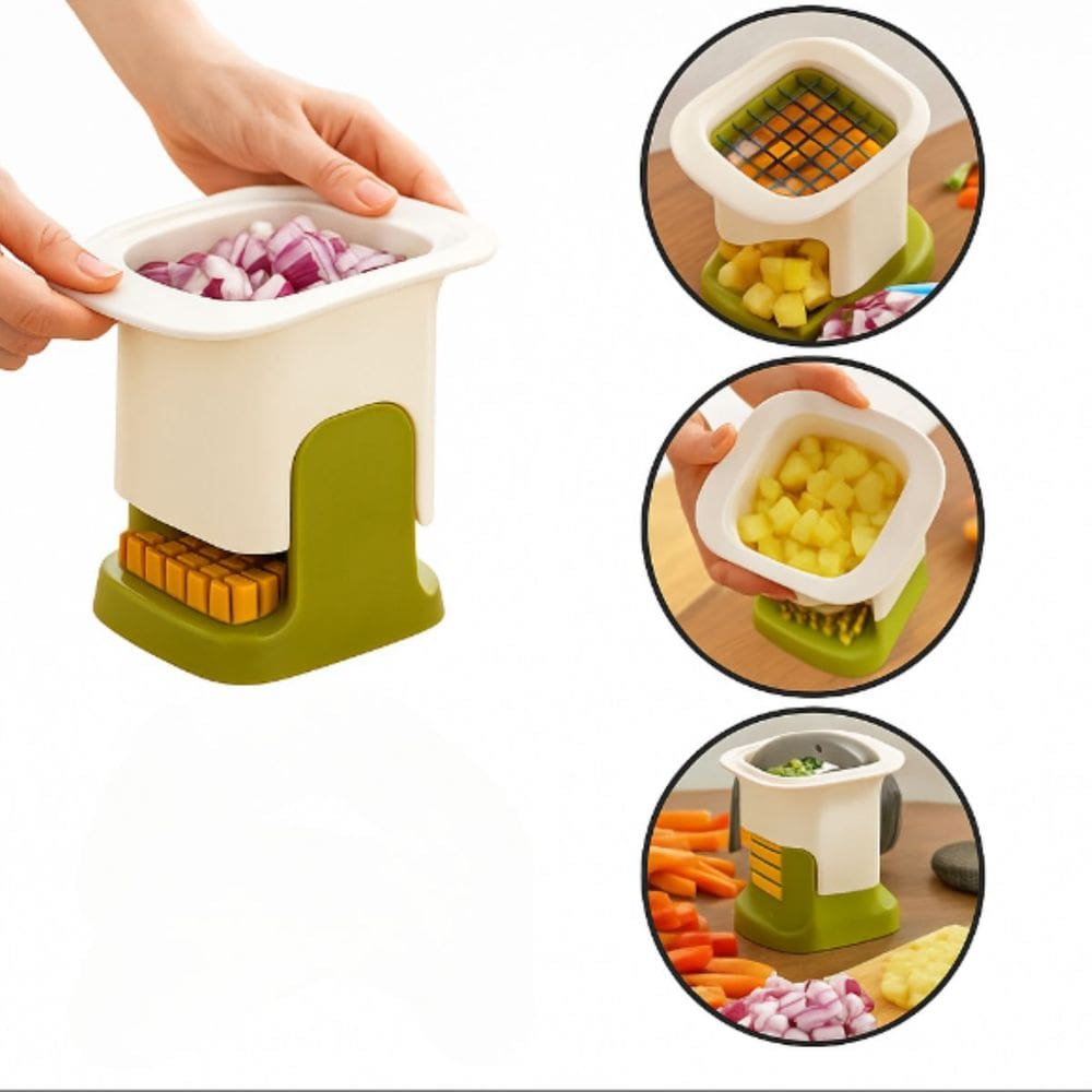 Cortador Picador Fatiador De Legumes Frutas Em Cubos Manual Cozinha Fatiador