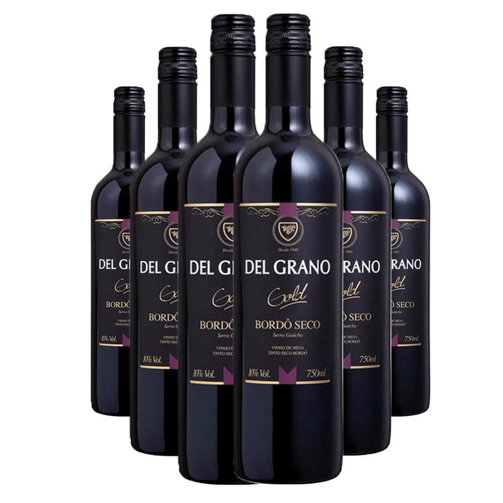 Vinho Del Grano Gold Tinto Seco Bordô 6X750Ml
