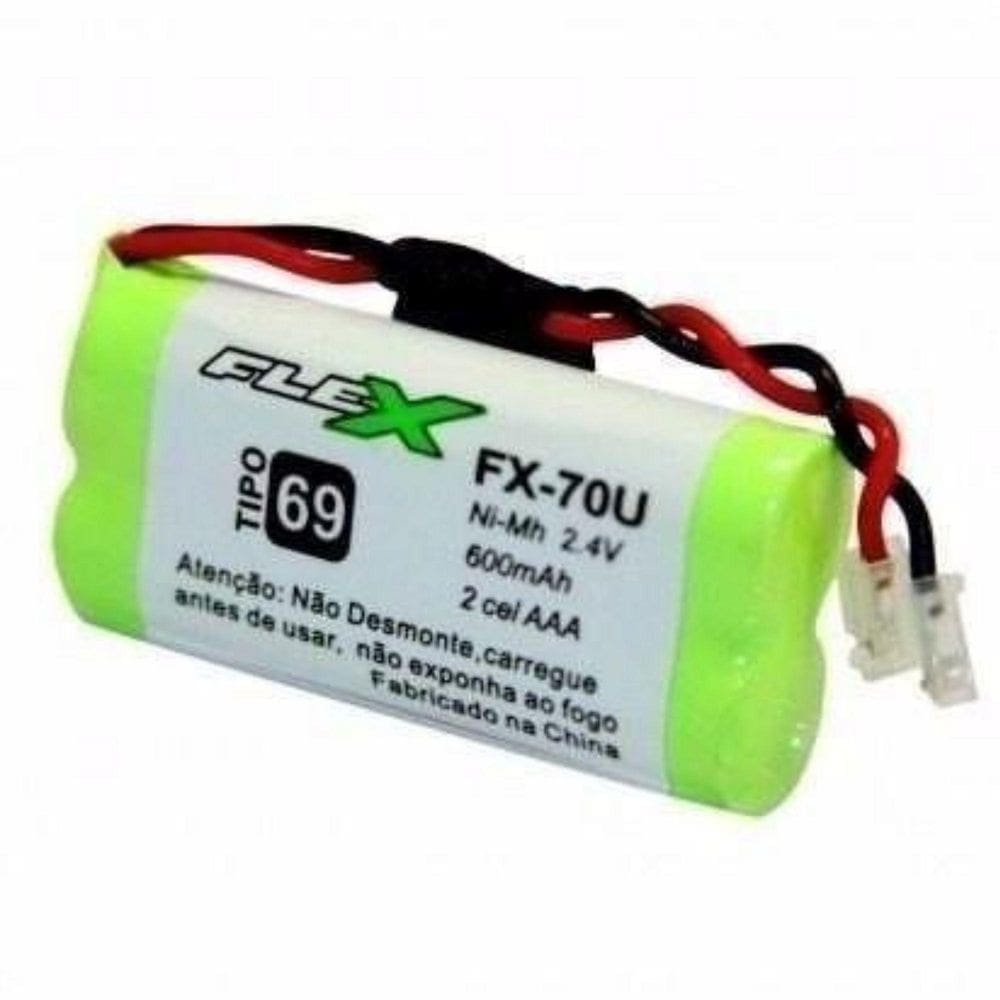 Fx-70U Para Telefone Sem Fio 2,4V 600Mah Aaa Flex Fx-70U