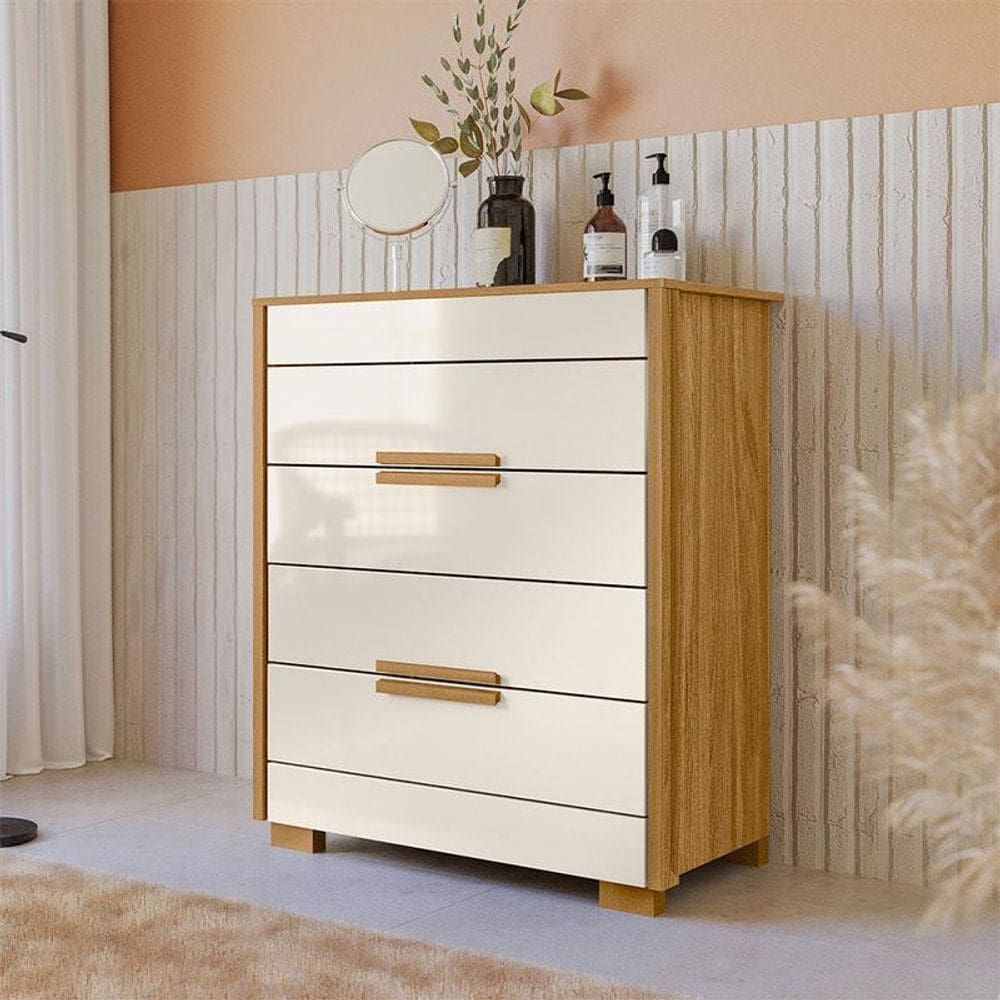 Cômoda Gaveteiro Ambiente Dhara Freijó Off White - Moval