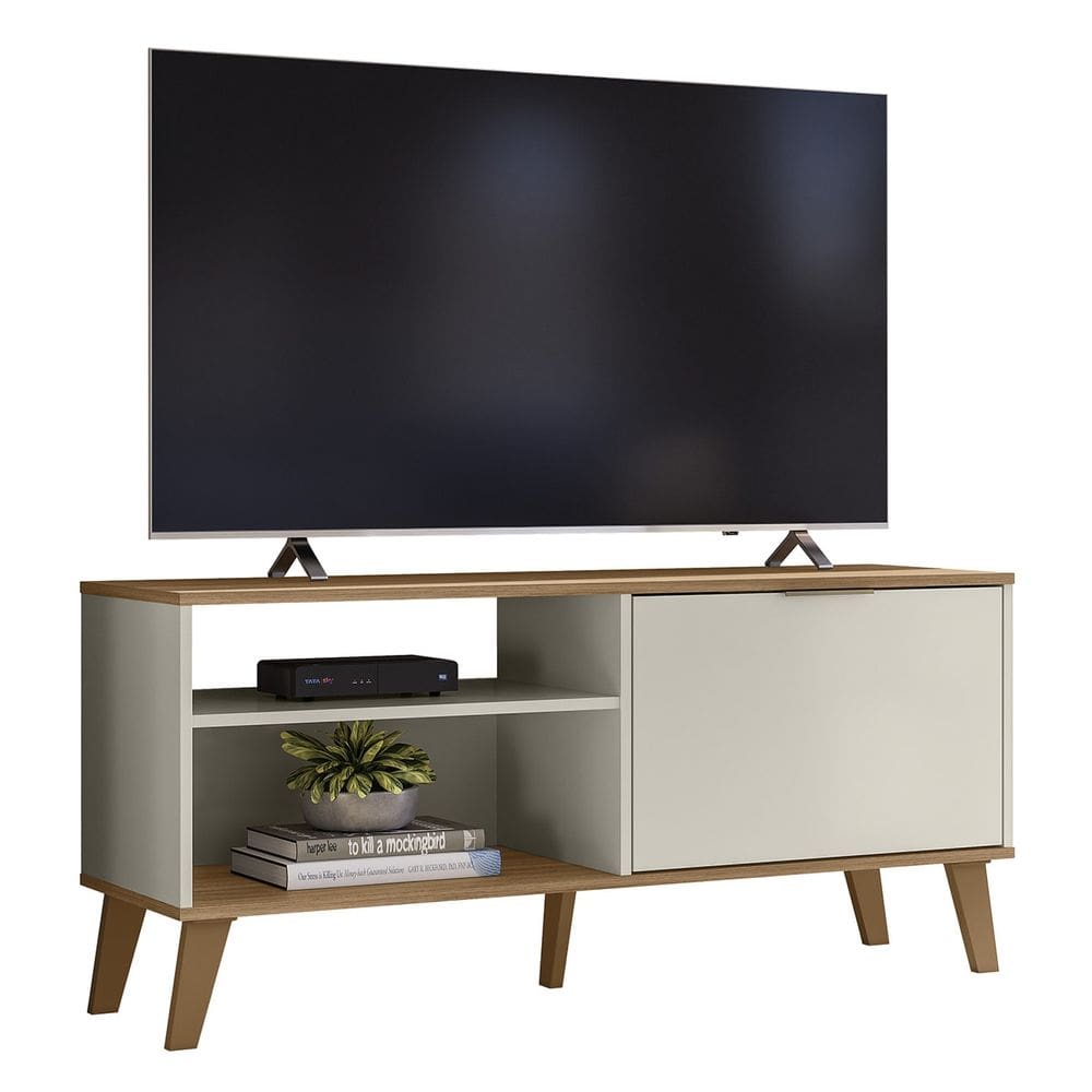 Rack Bancada Para TV 50 Pol 120cm Roby Off/Nature Z49 - Mpozenato