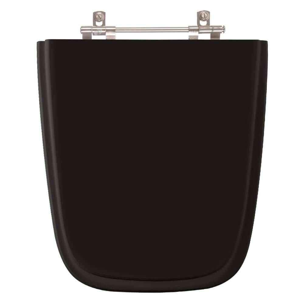Assento Sanitário Poliester Aero Preto Para Vaso Ideal Standard