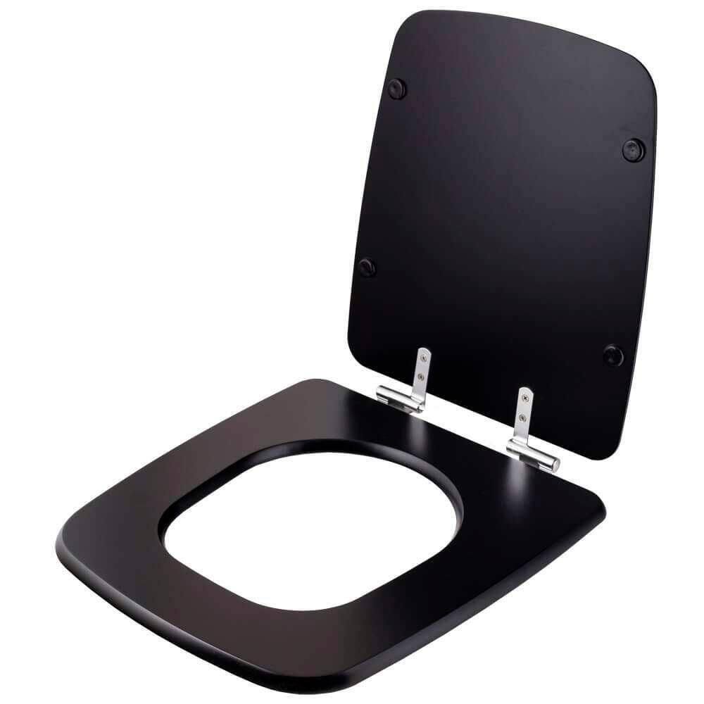 Assento Sanitario Fechamento Lento Boss Matte Black Preto Fosco Para Louça Incepa 6lpf