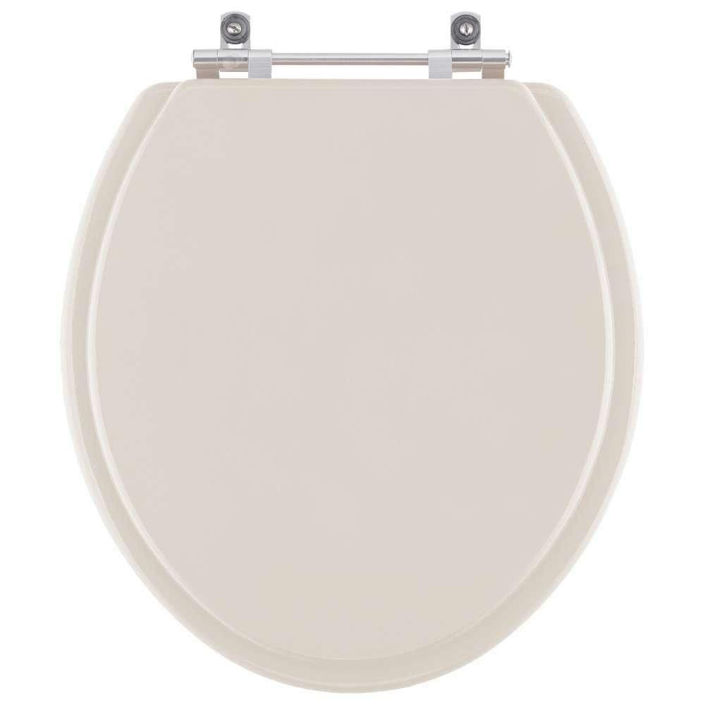 Assento Sanitário Convencional Oval Visone Para Vaso Ideal Standard Com Ferragem Dourada