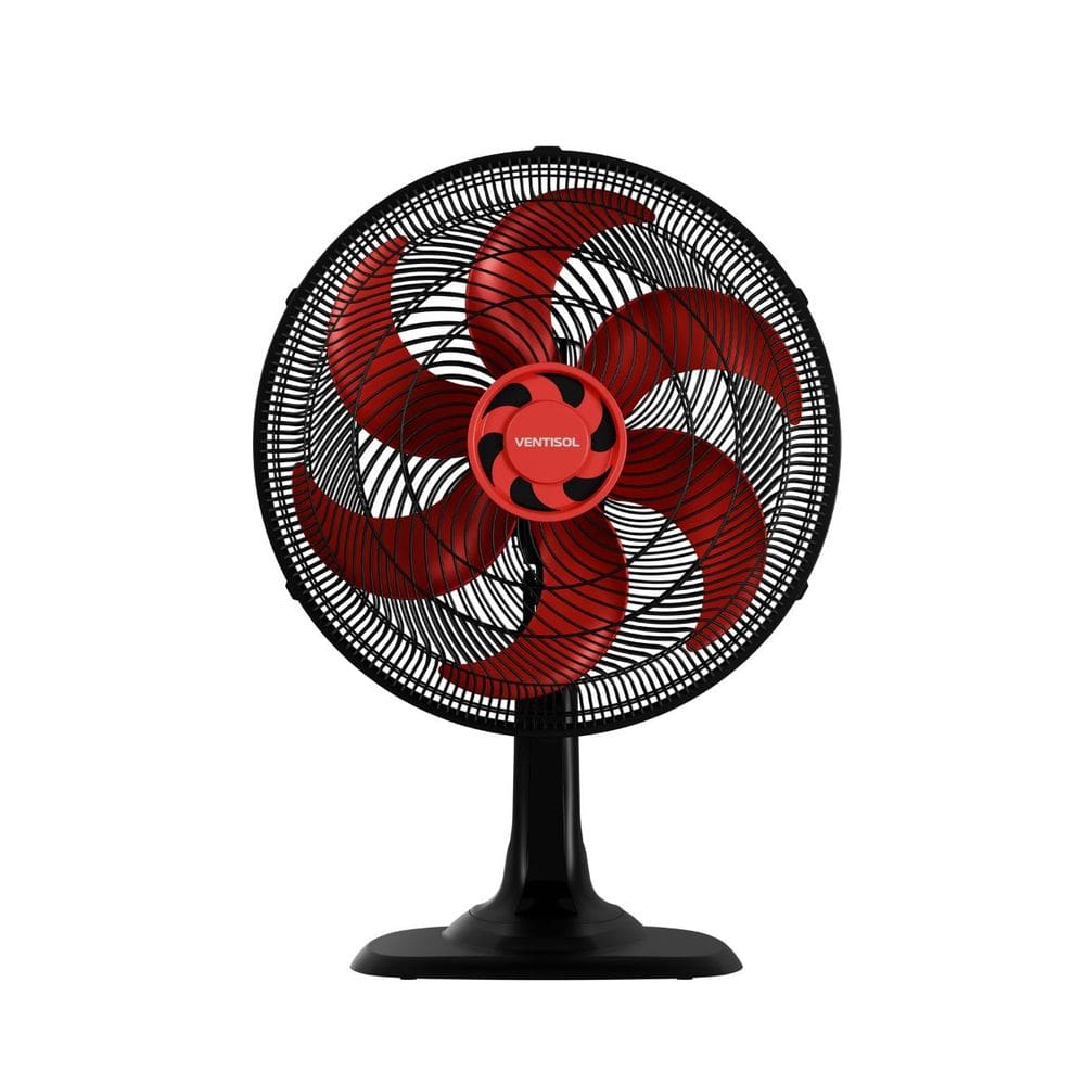Ventilador de Mesa Turbo 6 Pás Premium OSC 1500RPM 3 Velocidade 40cm Vermelho Ventisol