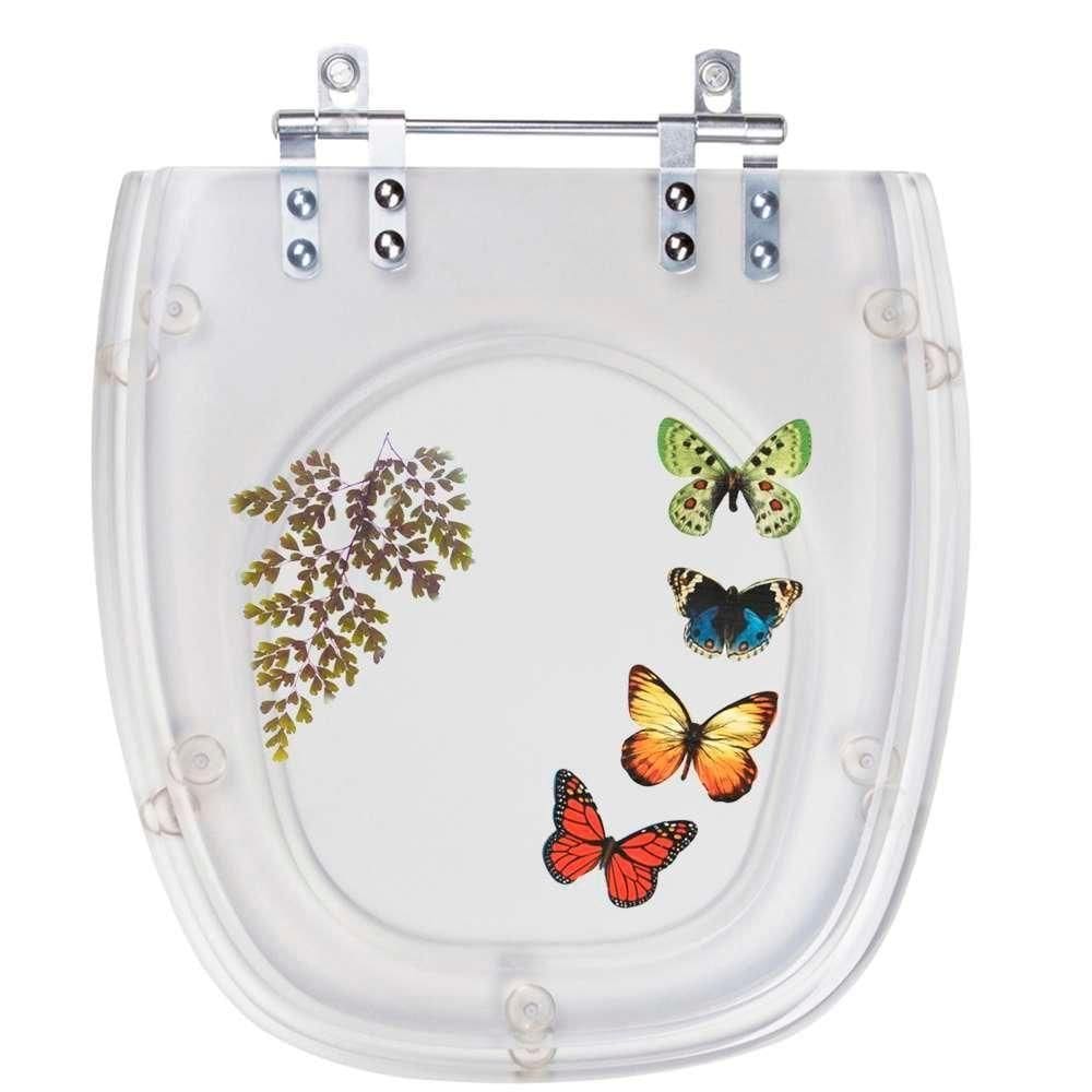 Tampa De Vaso Poliéster Decorada Borboleta Fit Transparente Para Louça Celite