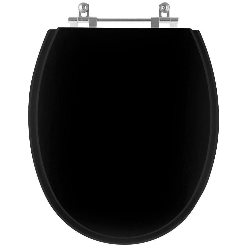 Assento Sanitário Acrílico Spot Preto Para Vaso Deca