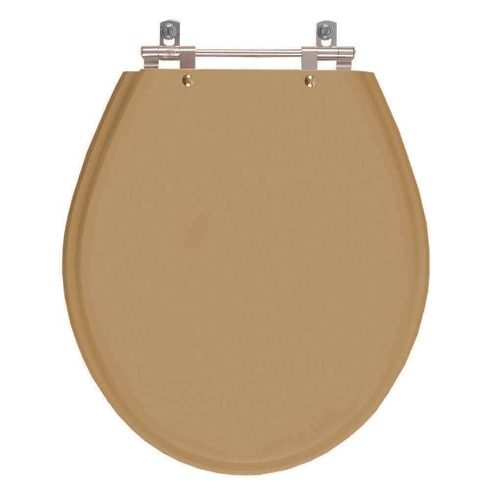 Assento Sanitário Poliester Ravena Bege Castor Para Vaso Deca