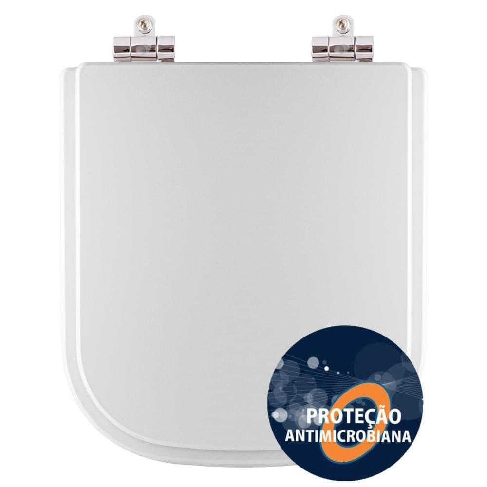 Assento Sanitário Poliéster Antibacteriano Soft Close Stillo Branco Para Vaso Docol