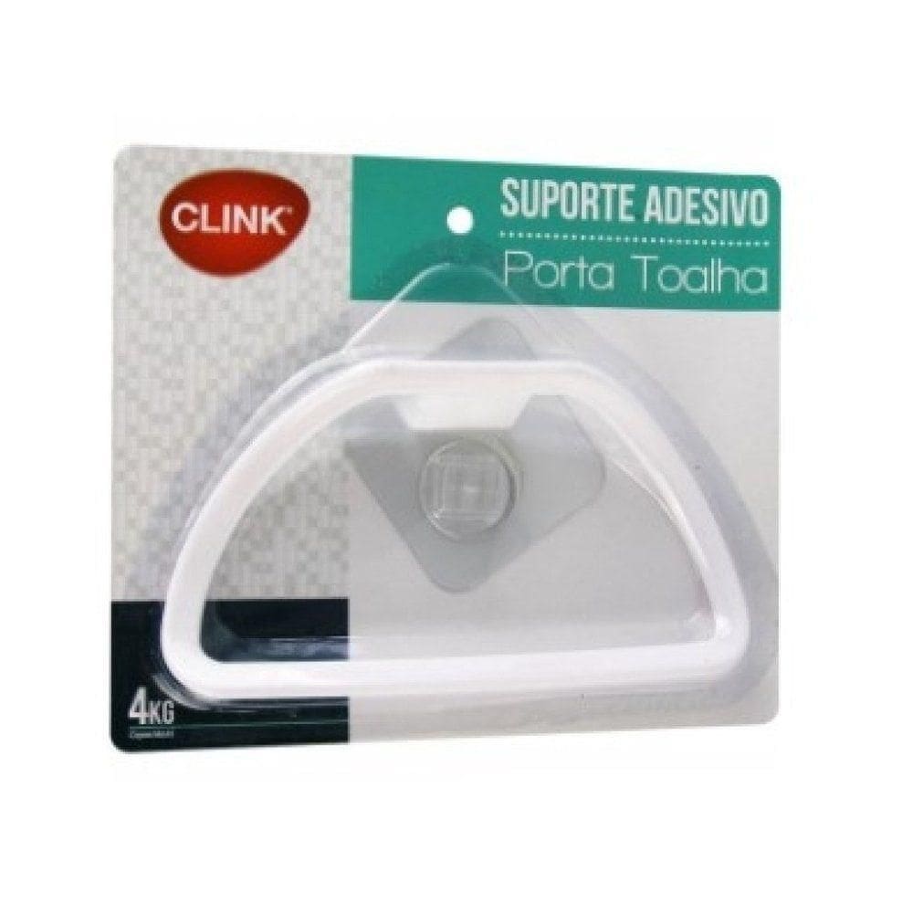 Porta Toalha Com Suporte Adesivo Capacidade 4kg - 18x10cm