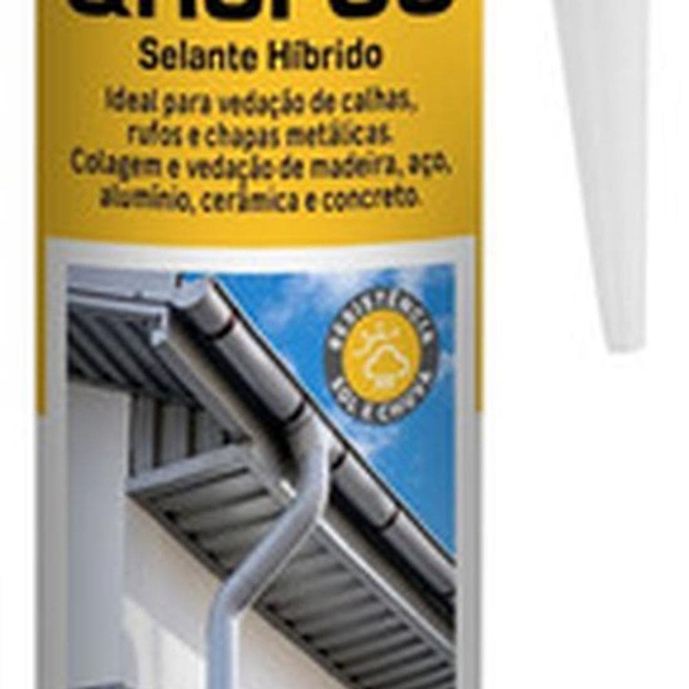 Selante Hibrido Para Calhas E Rufos Preto Tubo 400g Axton