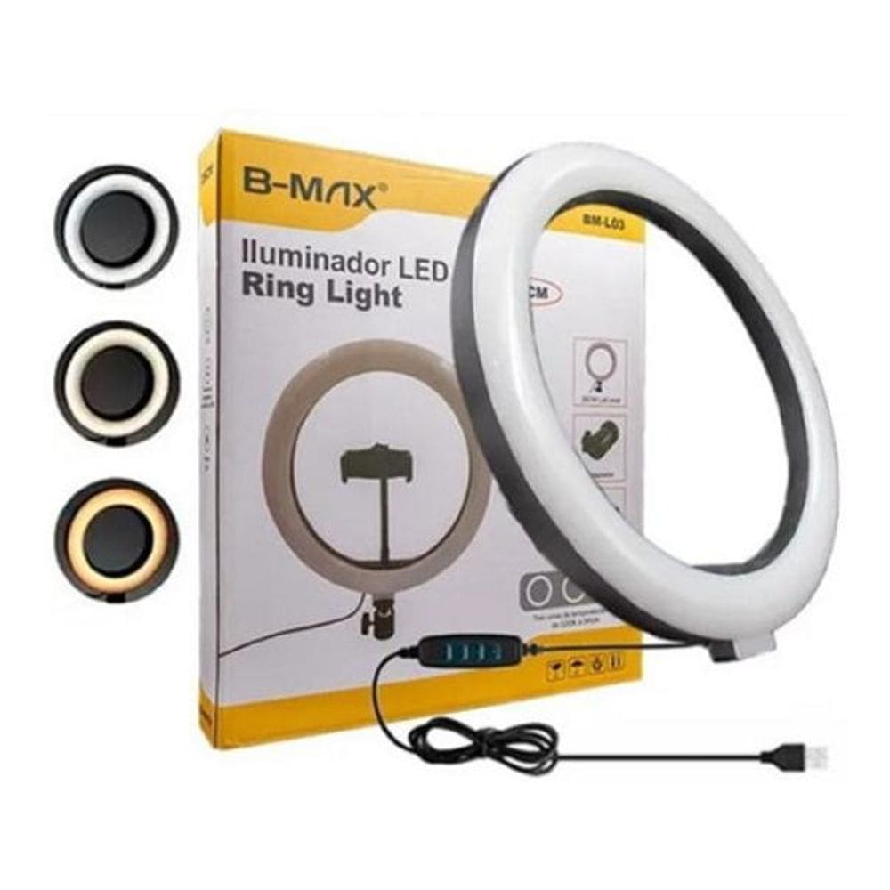 Iluminador Ring Light Led 10 Polg 23Cm B-Max Bm-L03