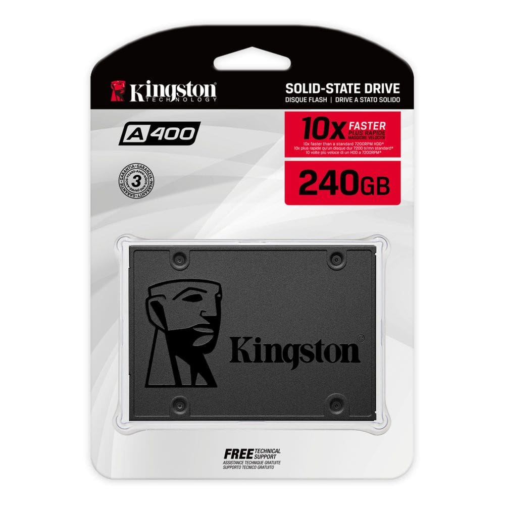 SSD Kingston 240GB Sata 3 A400S37/240G - 2.5\" Rev. 3.0 6Gb/s - Cartela