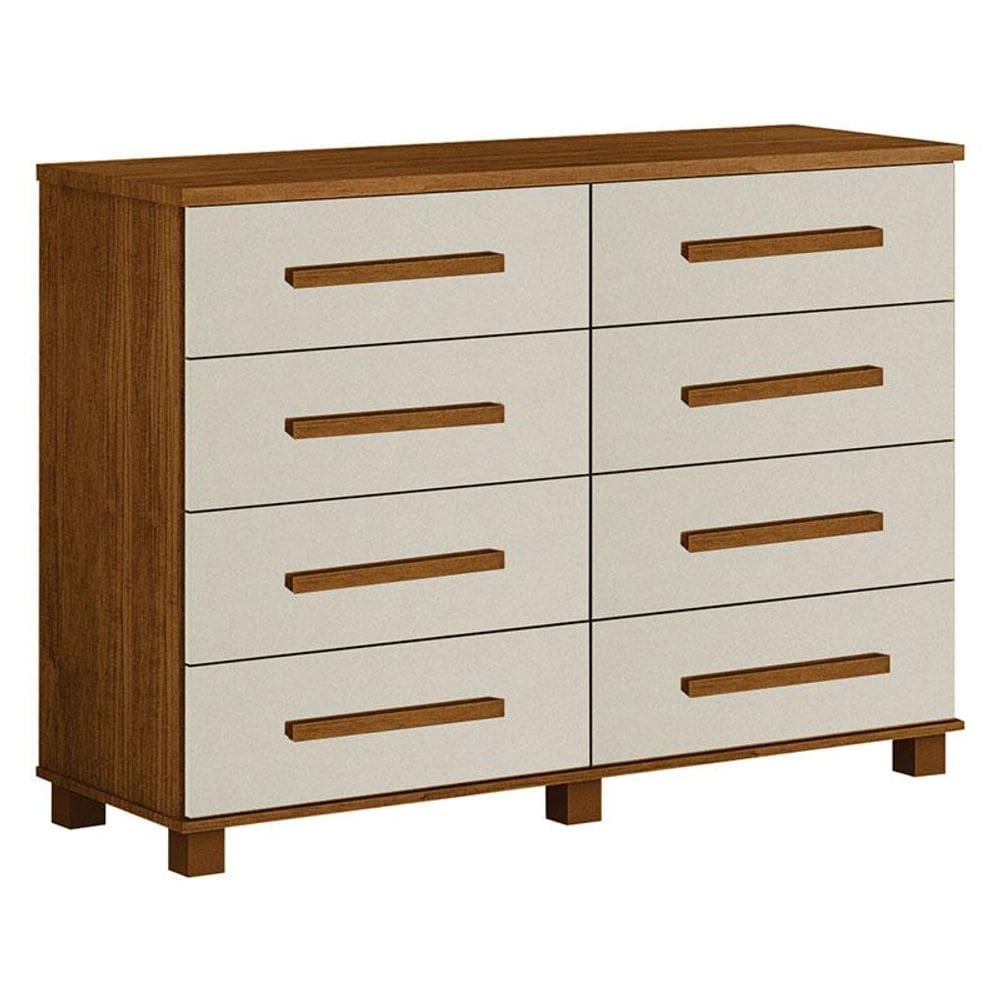 Cômoda San Marino 8 Gavetas Cinamomo Off White – Leifer Móveis