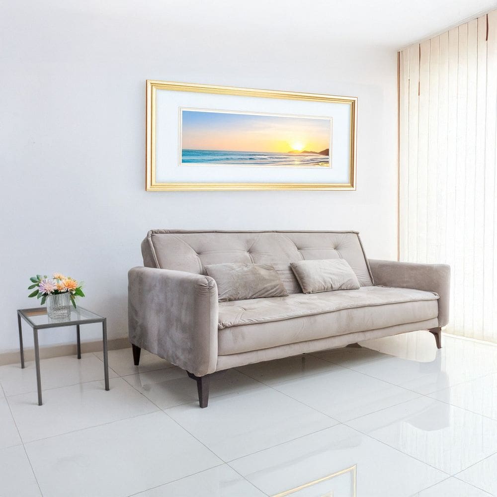 Sofá Cama para Sala de Estar 3 Lugares 206 Cm Bege