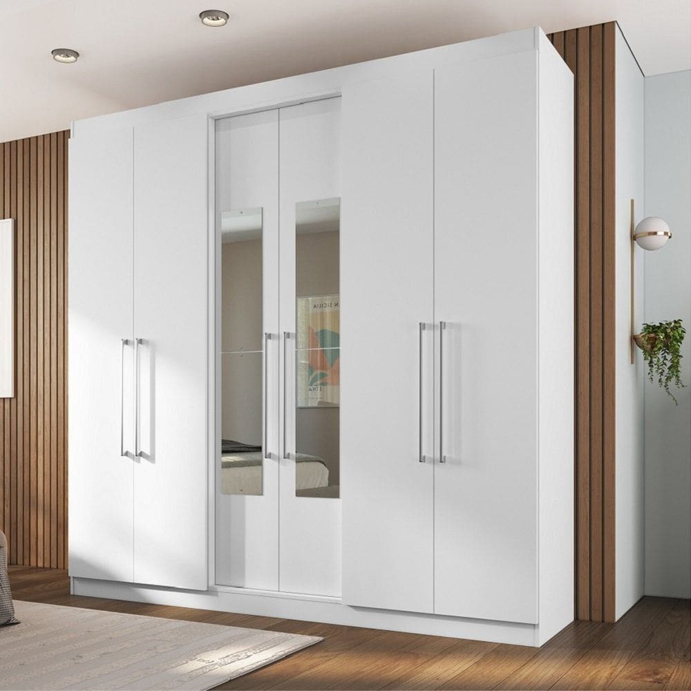 Roupeiro 6 Portas 218cm X 220,5cm X 47cm Oxford Branco
