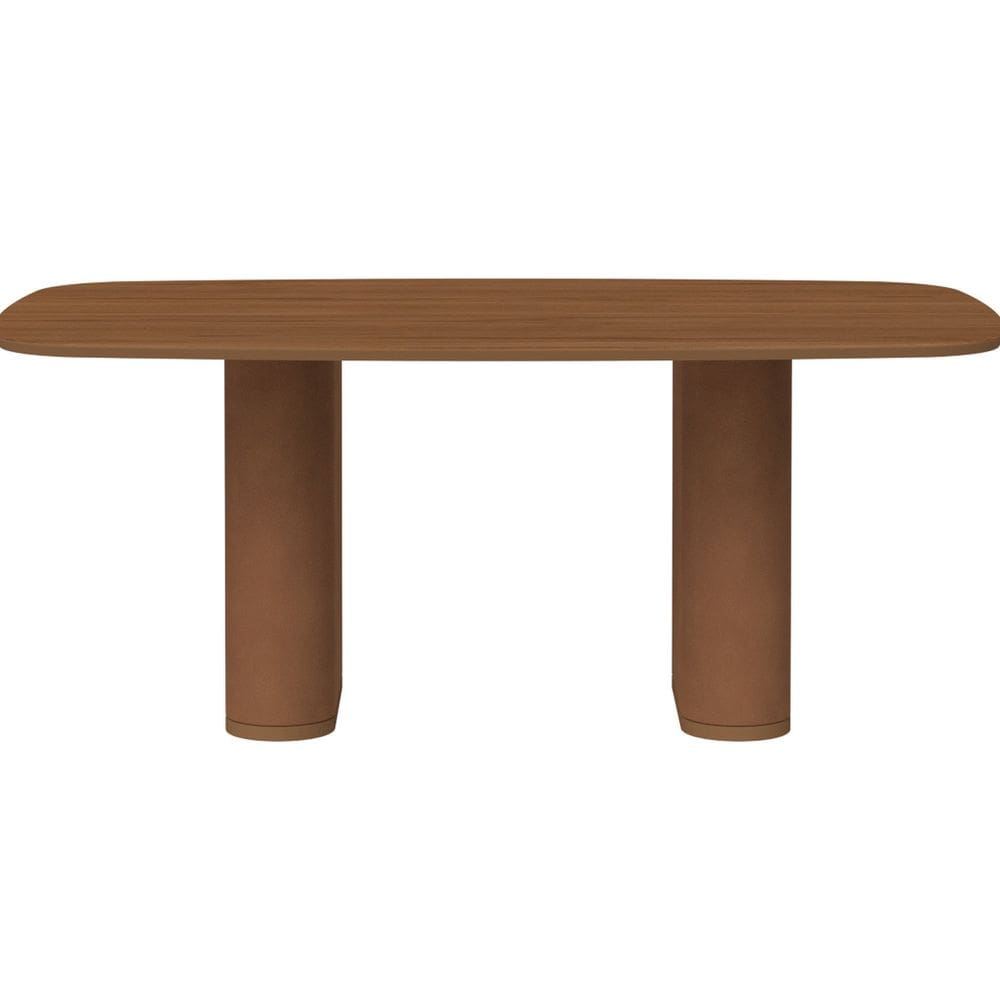Mesa para Sala de Jantar com Vidro Lintz Canella/Caramel