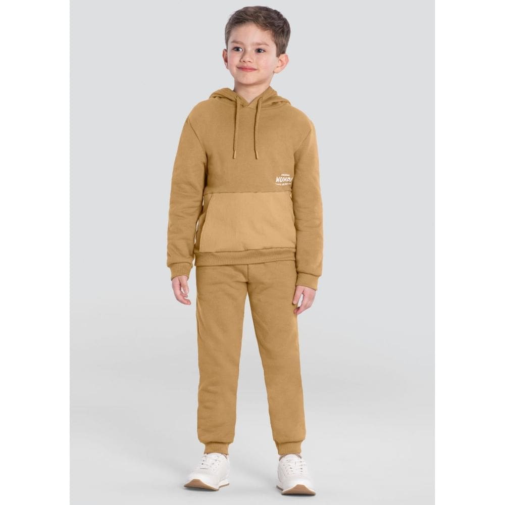 Conjunto Infantil Menino Em Tricoline Dupla Cor Mundi