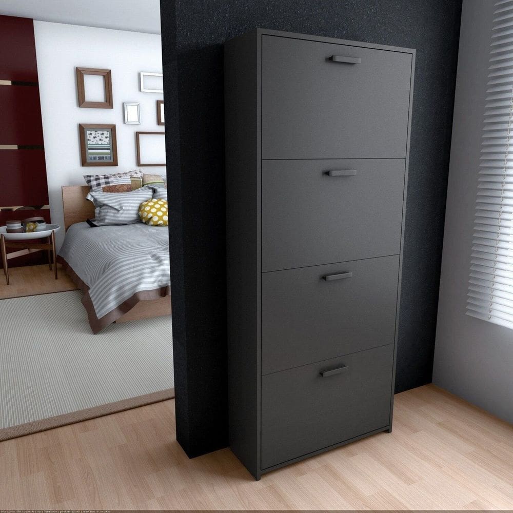 Sapateira Organizador 4 Gavetas 150x65cm Lunna Preto