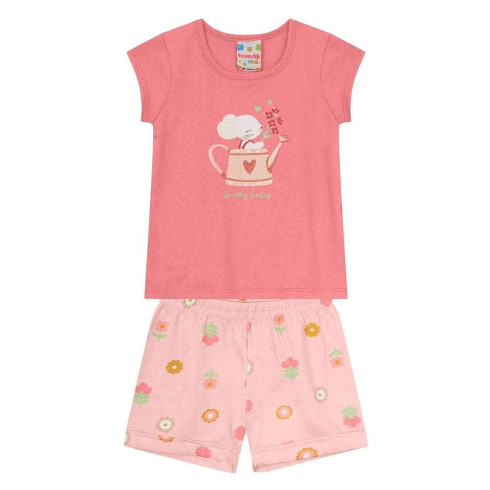 Conjunto Infantil Menina De Coelhinho Rosa Brandili