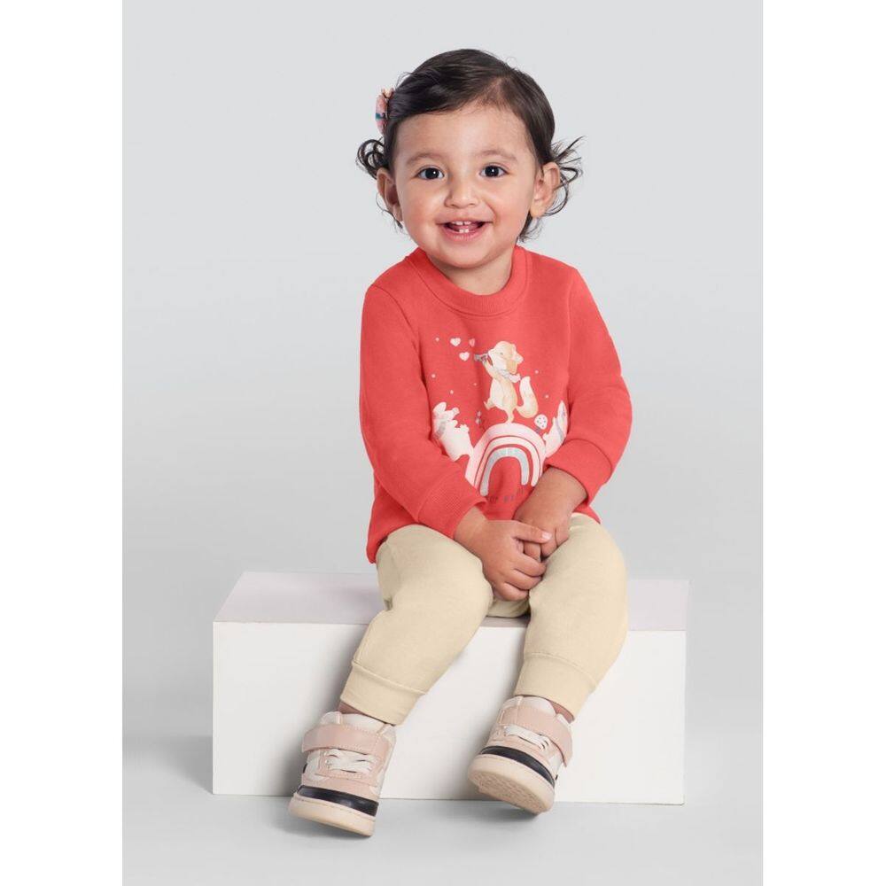 Conjunto Infantil Menina De Arco-Íris Brilhante Vermelho