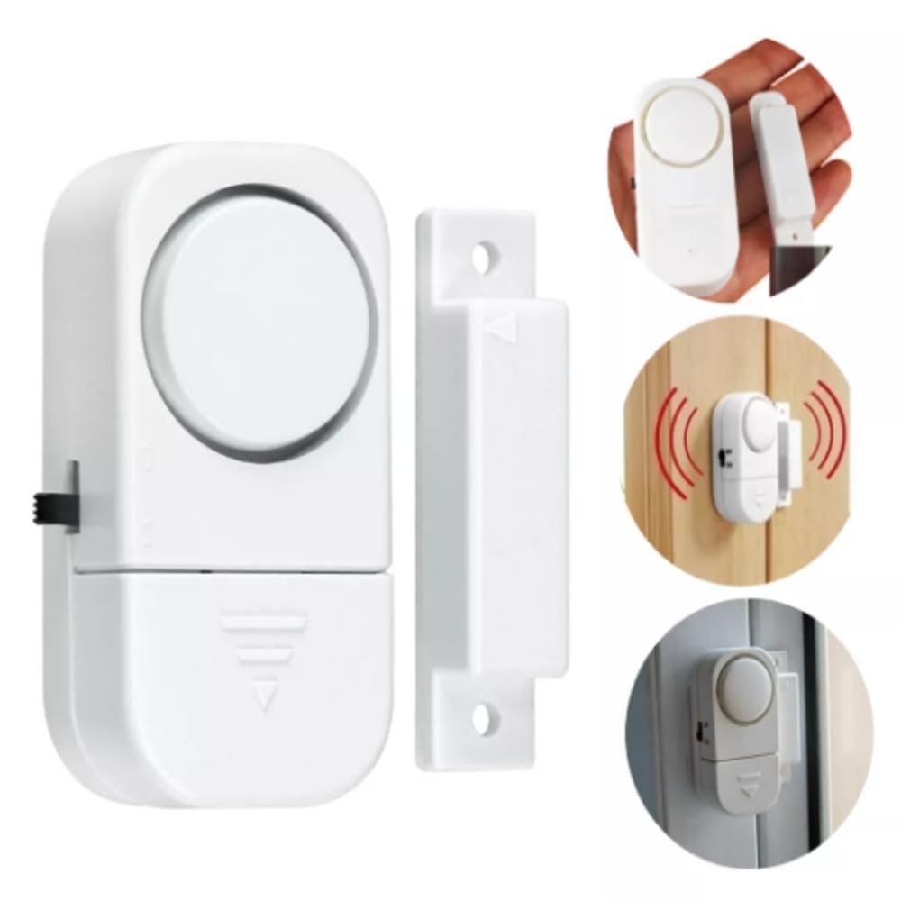 Alarme Sensor Porta Janela Magnetico Anti Roubo Sirene Sem Fio Residencial Comercial Seguranca Protecao
