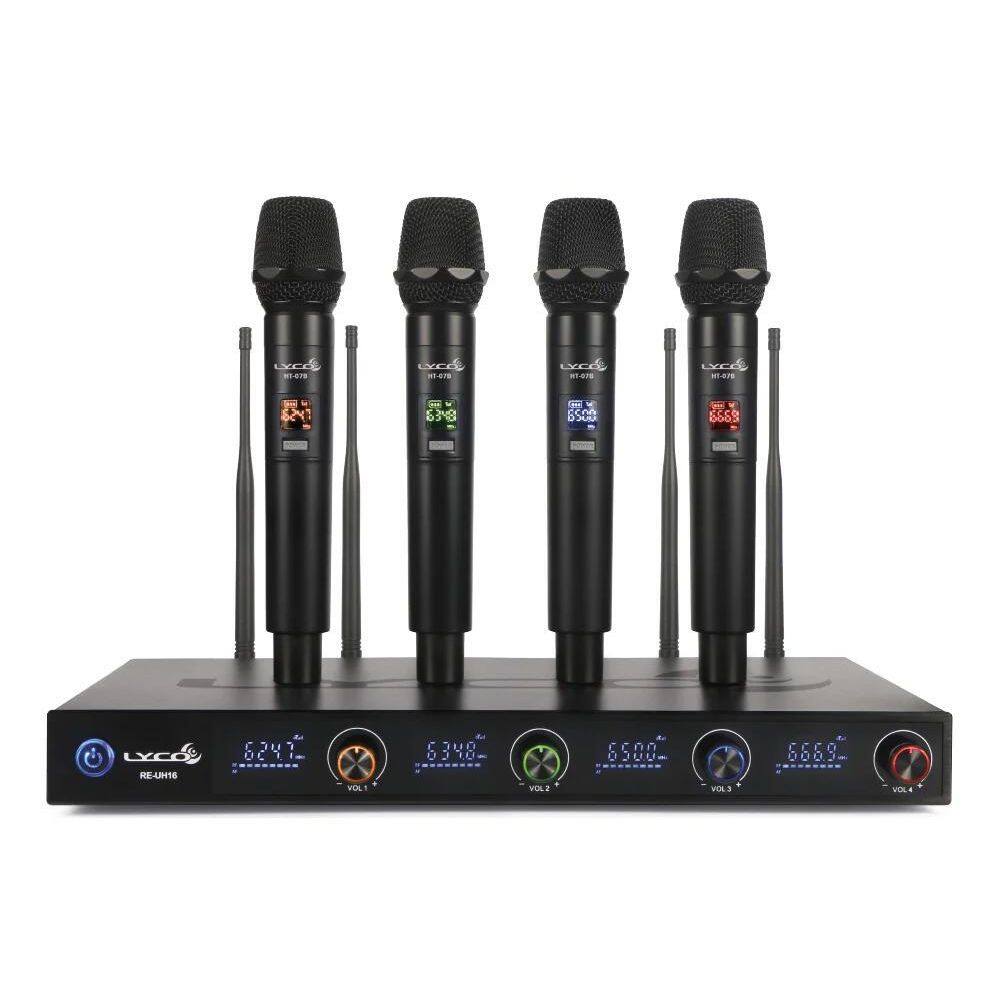 Microfone Profissional Quadruplo Lyco Uh164M Uhf Mult.