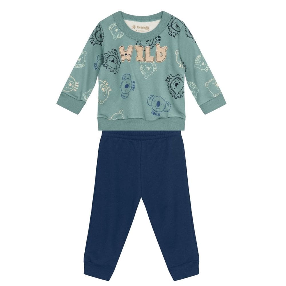 Conjunto Bebê Menino De Bichinhos Verde Brandili