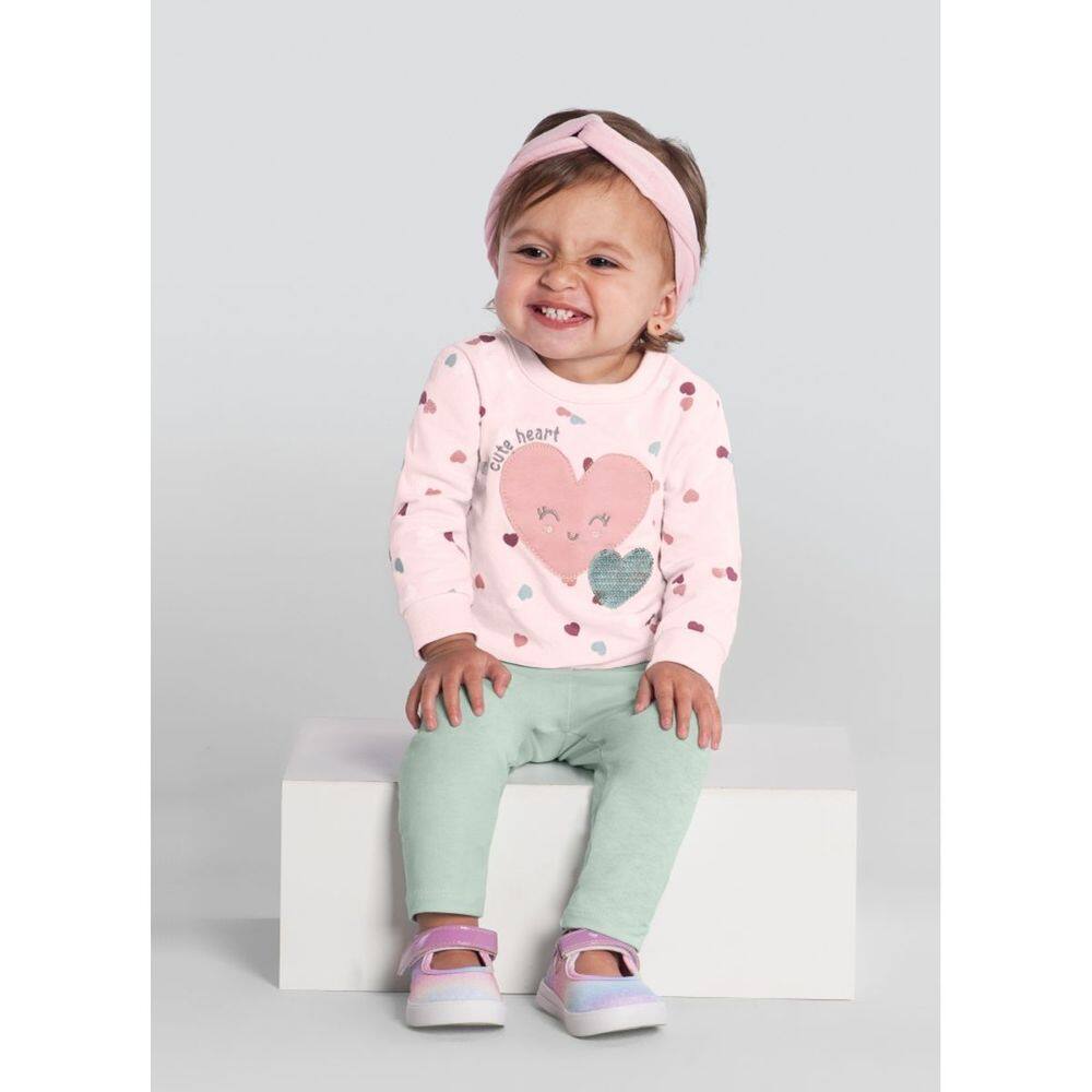 Conjunto Bebê Menina De Corações Brandili Baby