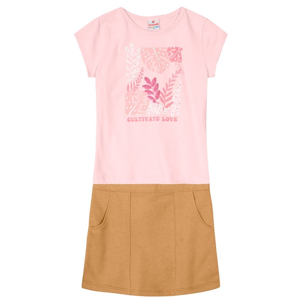 Conjunto infantil menina com shorts saia Brandili