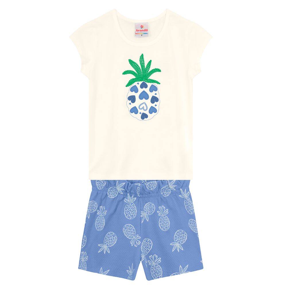 Conjunto Infantil Menina De Abacaxi Natural Brandili