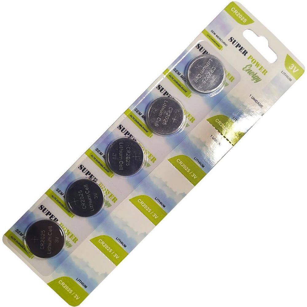 Cartela De Bateria Cr2025 3V Super Power 5 Unidades