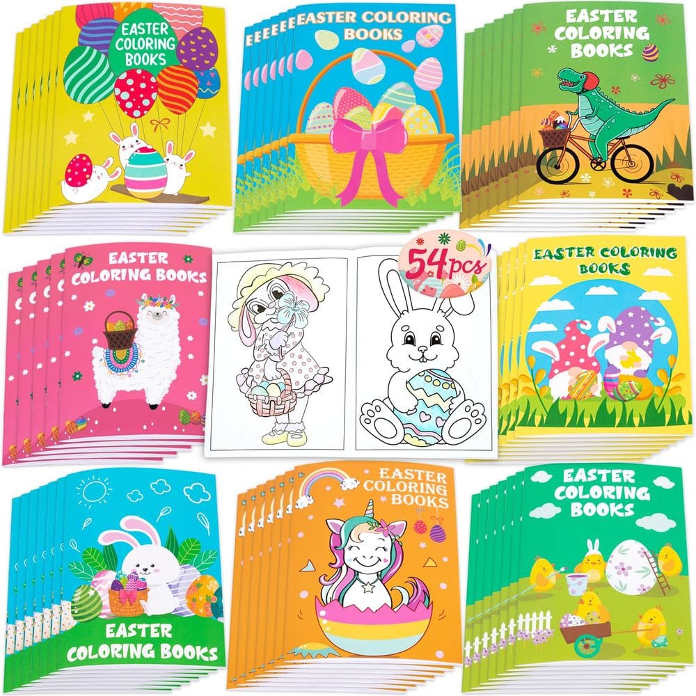 Livros para colorir 90shine Easter 54 unidades para crianças com 72 fotos