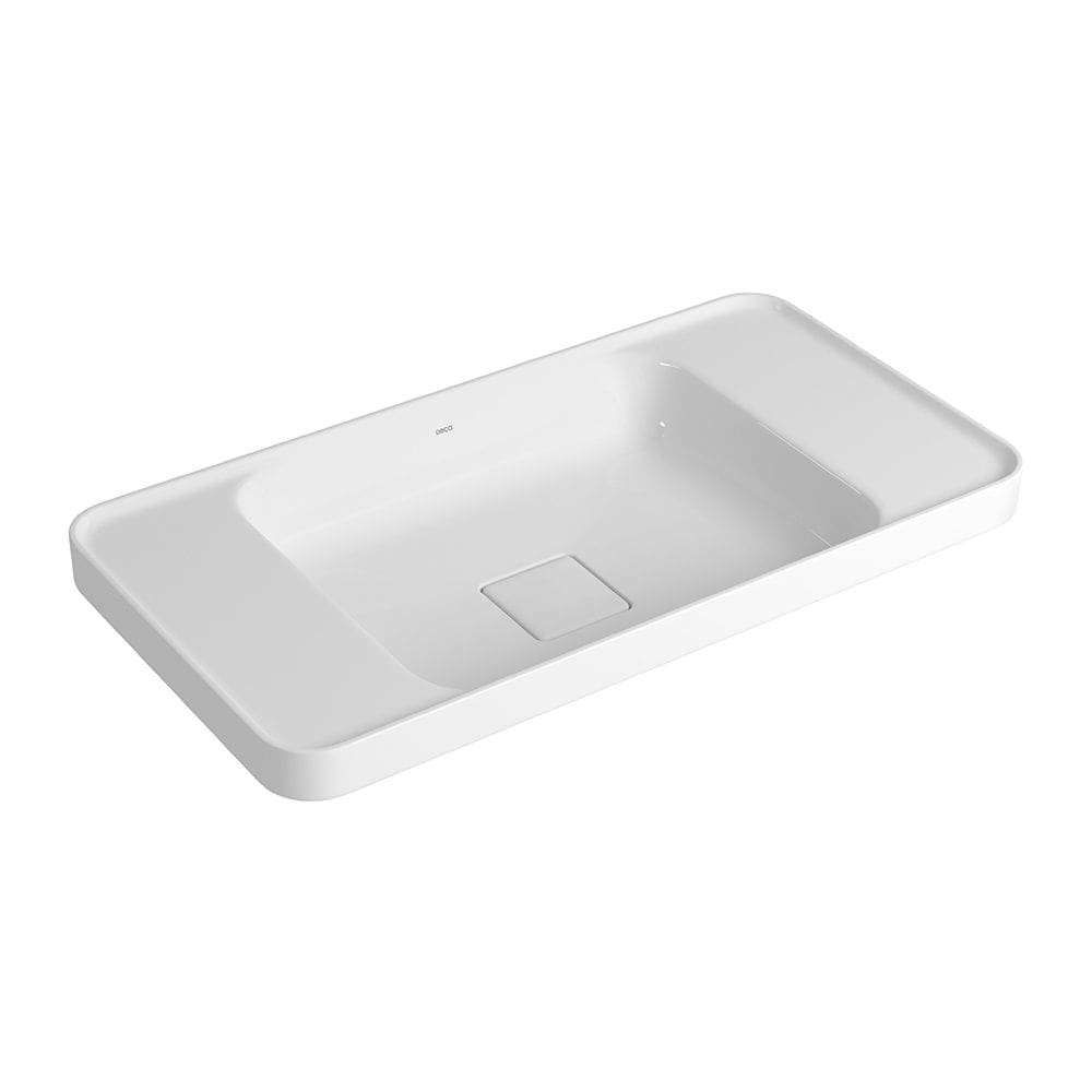 Cuba de Sobrepor Deca Slim 62x40 L.23062.MDE.17 Retangular com Mesa Branca