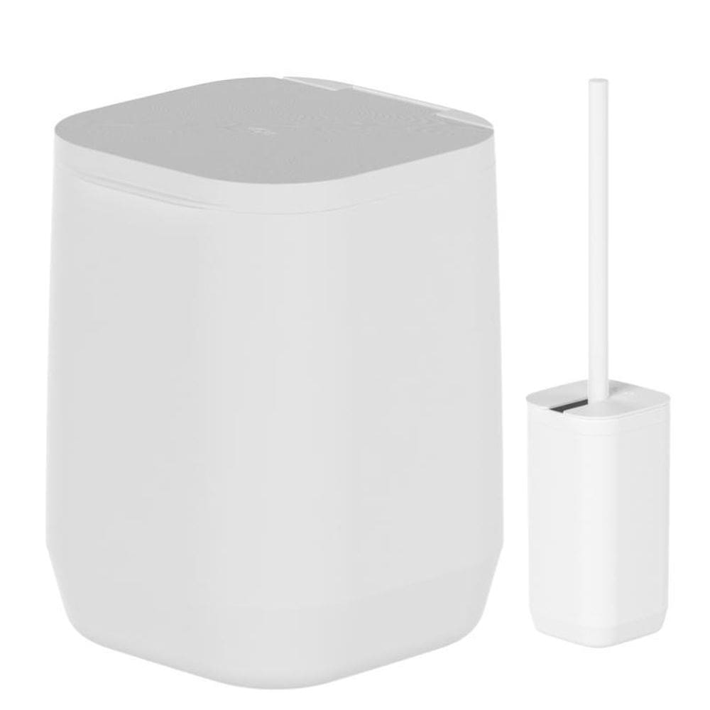 Kit Lixeira+Escova Sanitária Aura Para Banheiro Piso/Parede