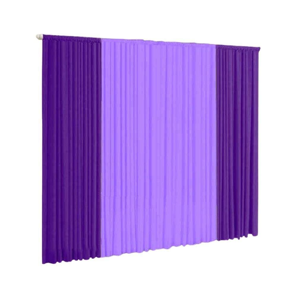 Cortina Versátil 2,00MX1,70M Para Sala E Quarto Lilás E Uva