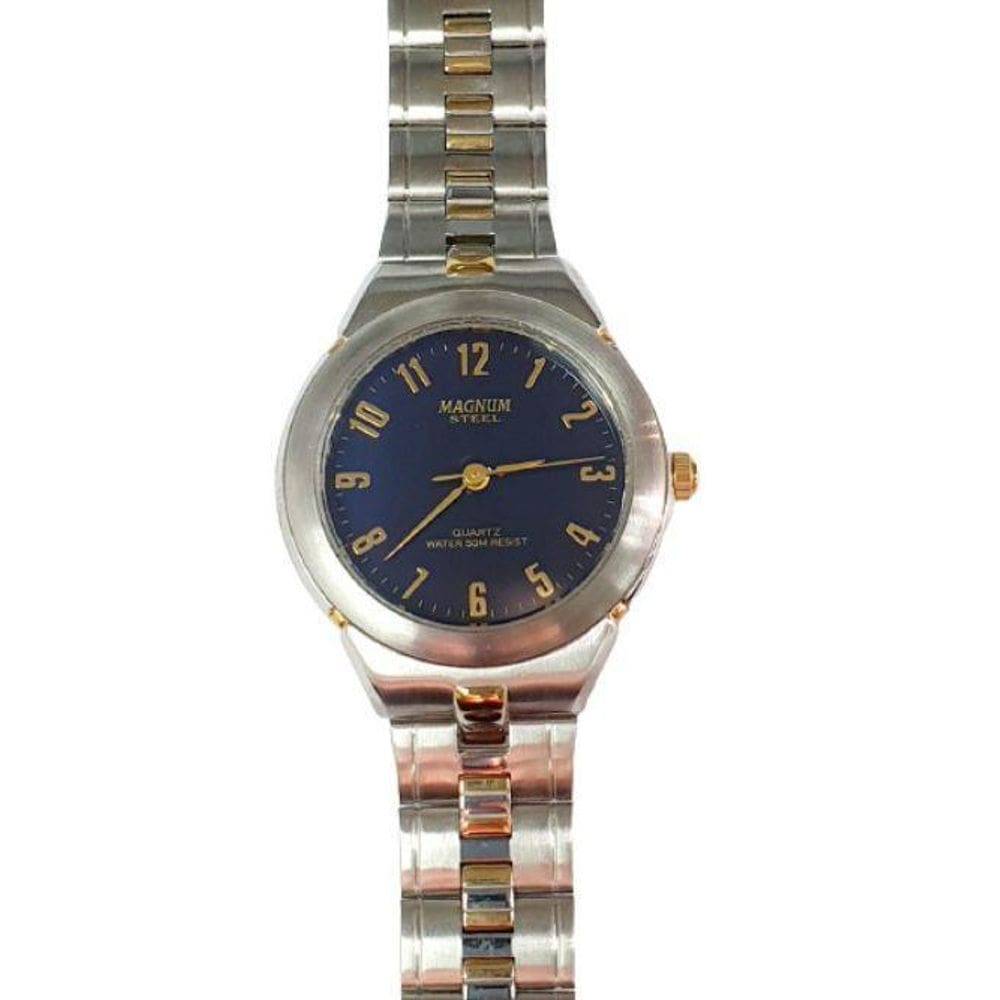 Relógio Magnum Feminino Ma28396A-Misto-Mostrador Azul