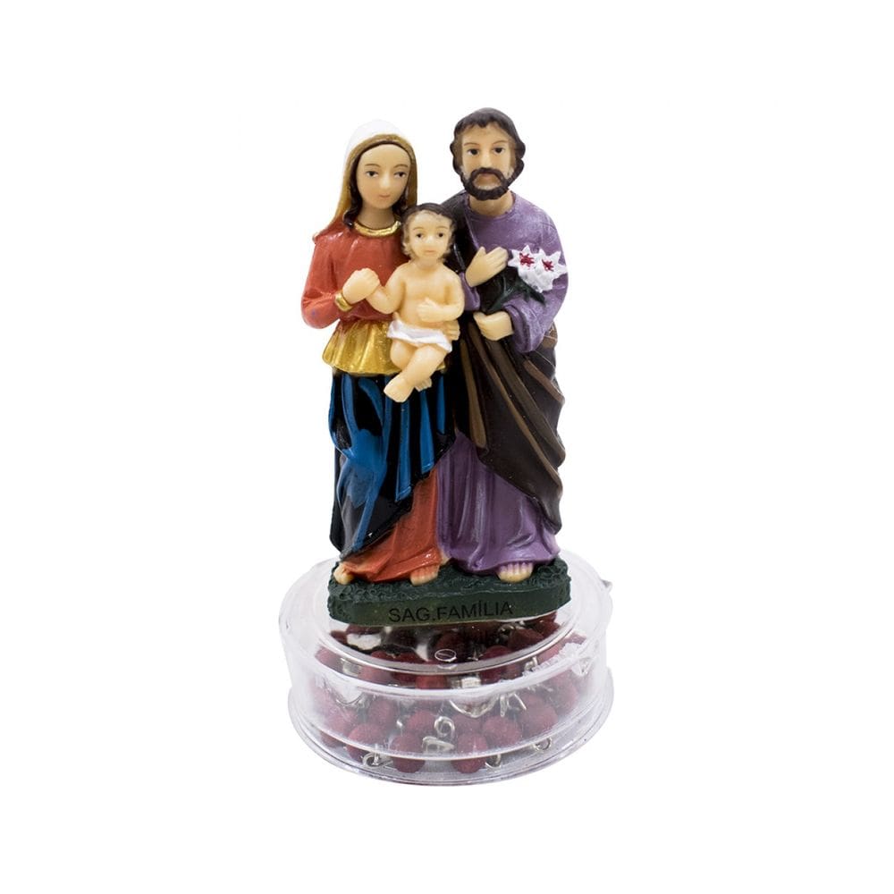 Terço Sagrada Família 10cm - Enfeite Resina
