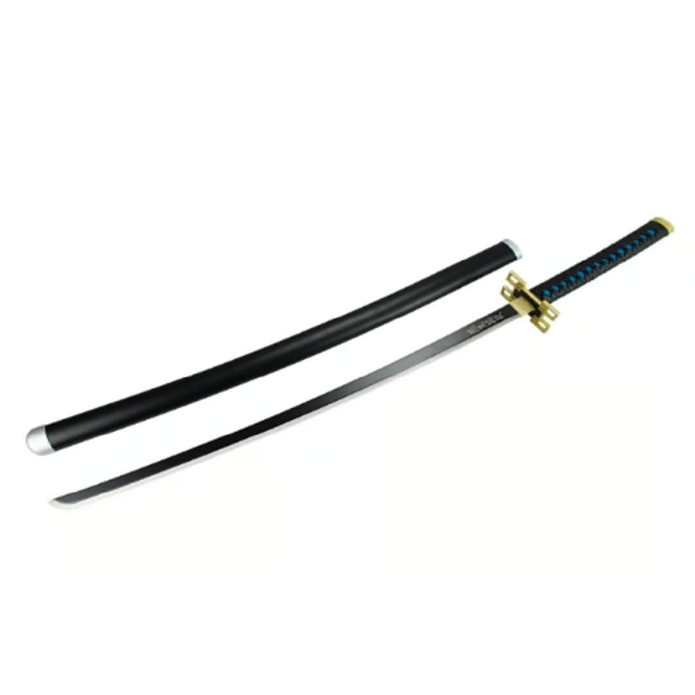 Espada Decorativa Lâmina Preta Guarda Dourada Japonesa Katana 100cm