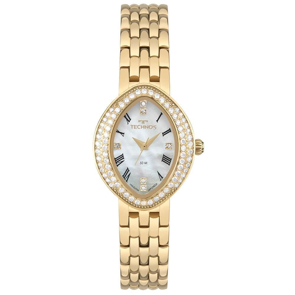 Relógio Technos Feminino Ref: 2035Nbn/1B Ovalado Dourado