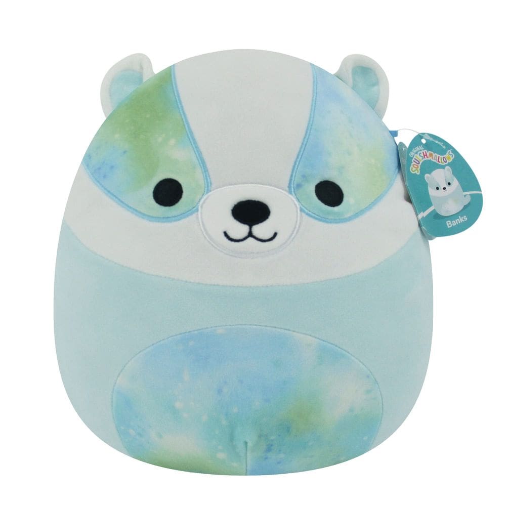 Brinquedo de pelúcia Squishmallows Banks Blue Badger 30 cm oficial