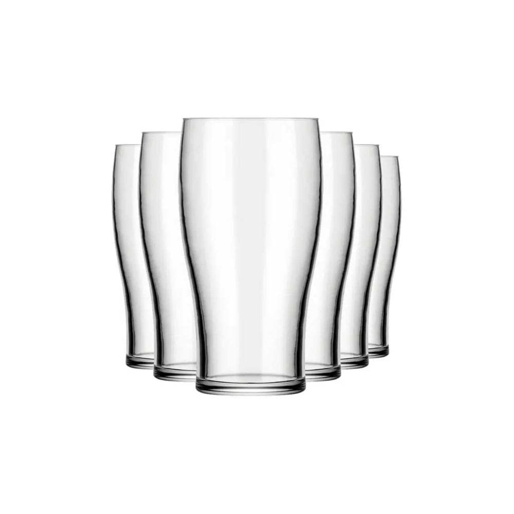 Jogo de Copos Folk Cerveja Vidro Nadir 568ml - Kit 6 Peças