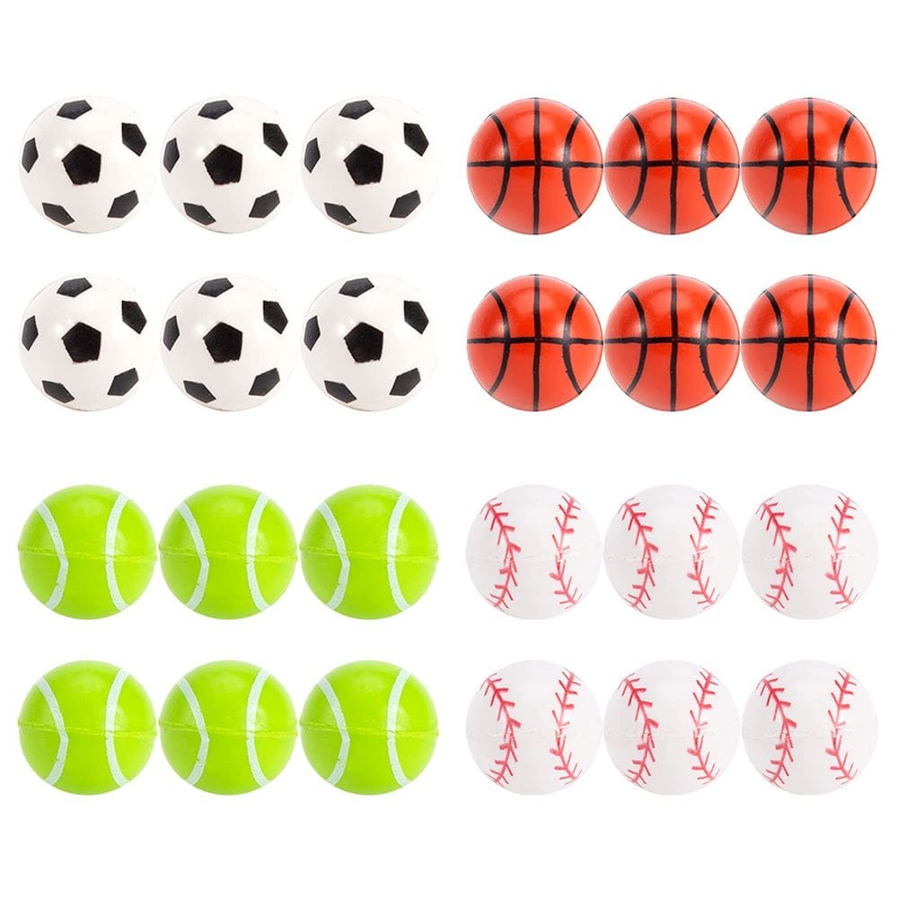 Bouncy Balls Pllieay 24 peças, 4 estilos, borracha esportiva, 27 mm, crianças