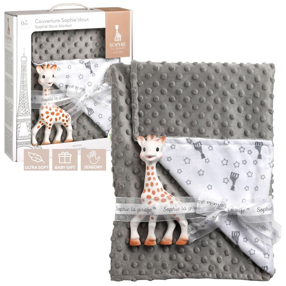 Conjunto de presente Sophie la girafe com cobertor Sophie Doux